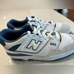 New Balance 550 - unisex - white with vintage indigo